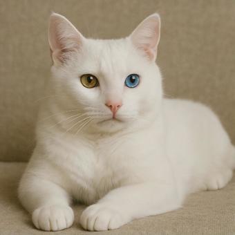 オッドアイの白猫 オッド君の親 オッドアイの白猫 オッド君の親の写真