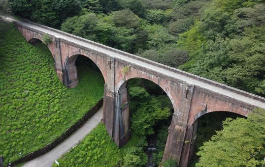 めがね橋 めがね橋,安中市,アプト式の写真素材