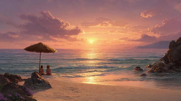 夕暮れの海 夕暮れの海の写真