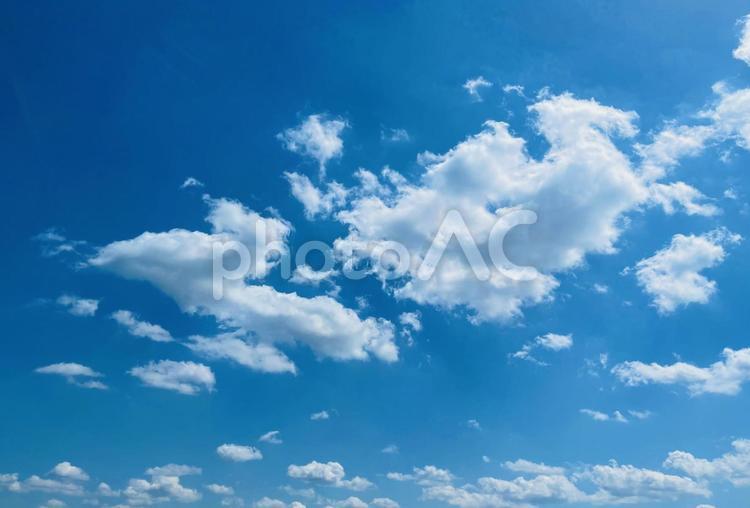 背景素材　青空と白い雲 空,そら,雲の写真素材