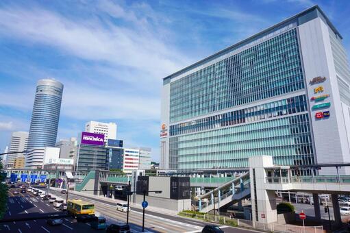 JR新横浜駅・駅前のビル群 jr,新横浜駅,新横浜駅ビルの写真素材