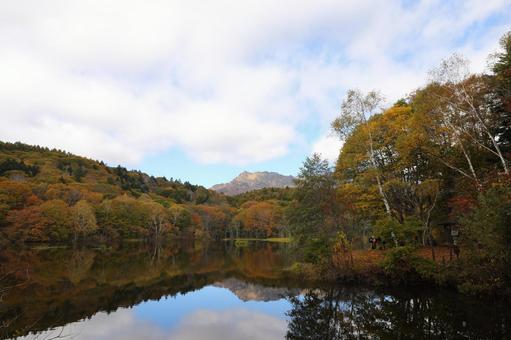飯綱高原小鳥ケ池 飯綱高原小鳥ケ池 湖,風景,山の写真素材