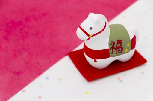 午年の置物と和紙 午,十二支,干支の写真素材