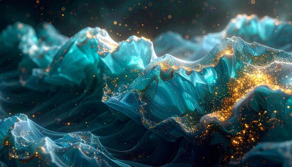 金色をまとう青の波紋の写真