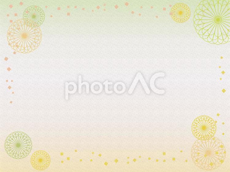 和紙_花模様フレーム 和紙,和風,古典柄の写真素材
