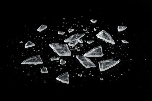 細かく砕けた氷の破片の写真