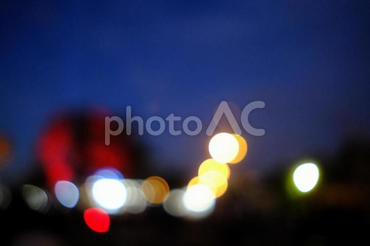 夜の街並みの玉ボケした背景素材 背景素材,バック素材,バックイメージの写真素材