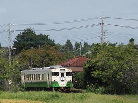 小湊鐵道 キハ40形 上総鶴舞駅 小湊鐵道,小湊鉄道,小湊の写真素材