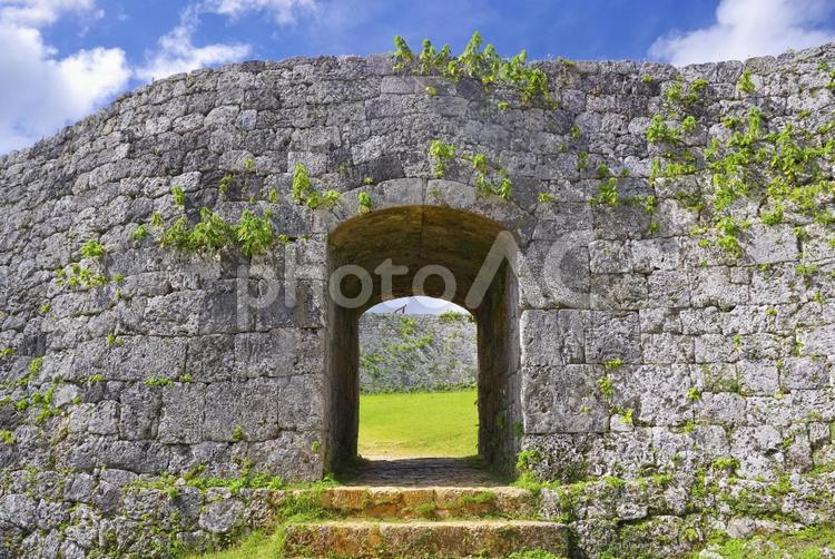 世界遺産・座喜味城 座喜味城,座喜味城跡,沖縄の写真素材