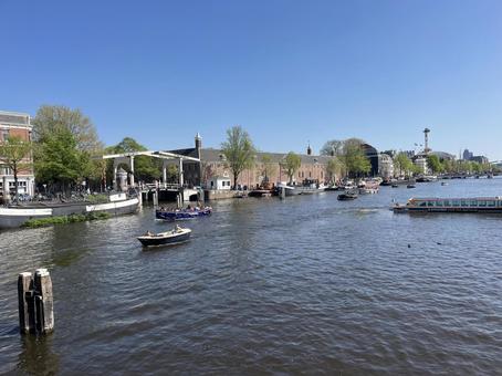 アムステルダム アムステルダム アムステルダム,オランダ,運河の写真素材