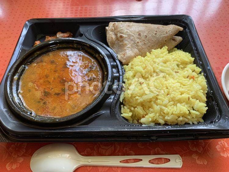 2025.05　カレー弁当 昼食,カレー,インドカレーの写真素材