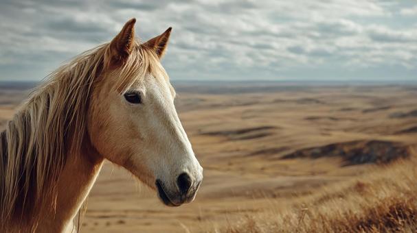 自由を象徴する野生馬 自由を象徴する野生馬の写真