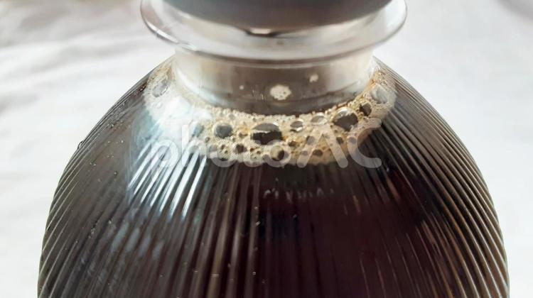 ペットボトルコーヒーの首元 コーヒー,ペットボトル,飲料の写真素材
