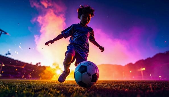 サッカー少年 サッカー少年の写真
