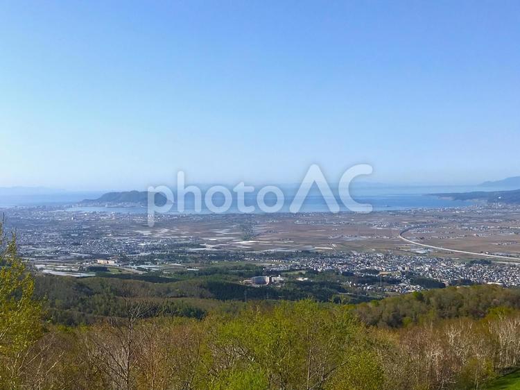 遠景・大野平野と函館山 函館山,大野平野,遠景の写真素材