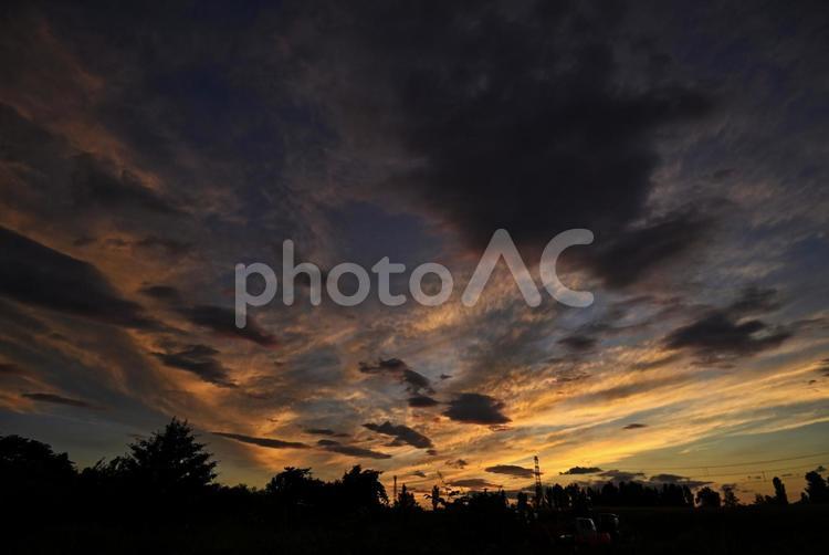 夕焼け 2025/7/20 夕焼け,夕暮れ,夕方の写真素材