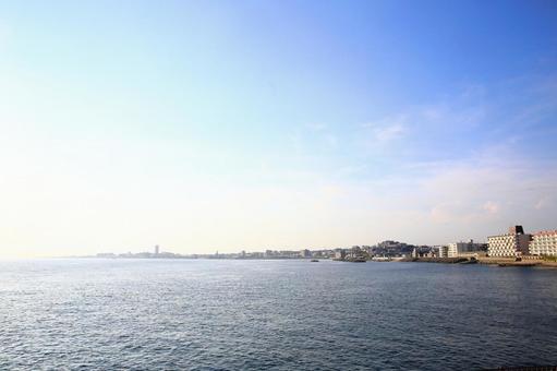 夕方の明石海峡 明石海峡,舞子海岸,瀬戸内海の写真素材