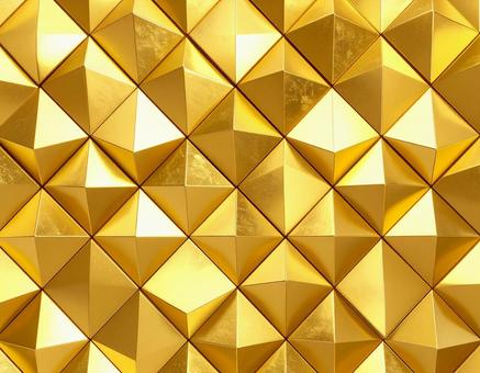 金色立方体タイル模様 金色立方体タイル模様の写真