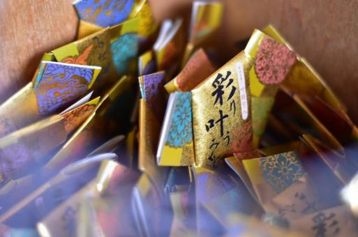 彩りみくじ おみくじ,運試し,神社の写真素材