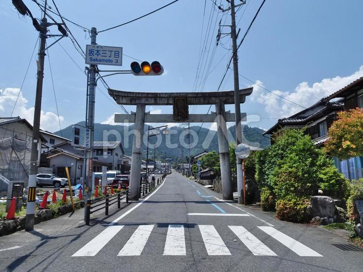 滋賀県道316号比叡山線 滋賀県道316号,比叡山線,日吉大社一の鳥居の写真素材