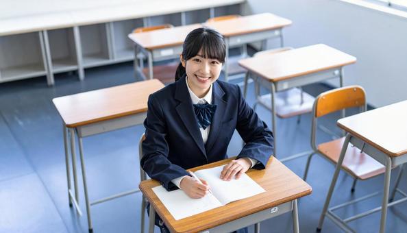 笑顔の学生 笑顔の学生の写真