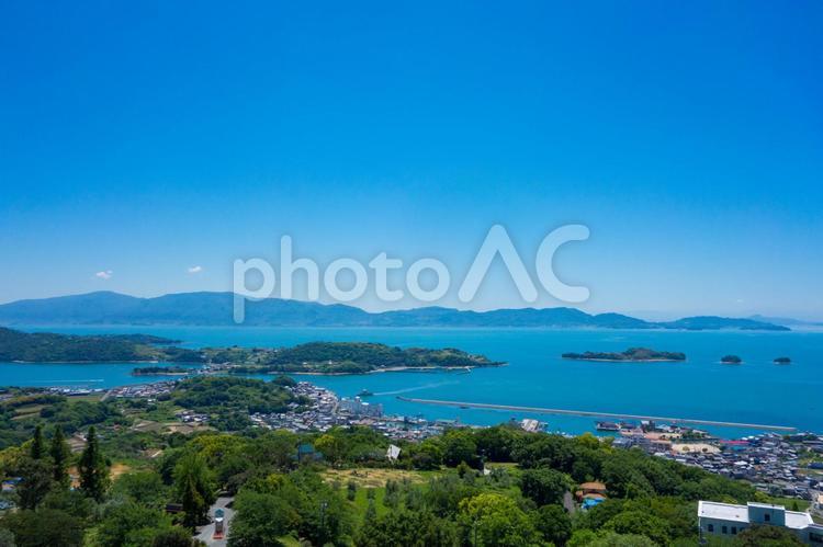 牛窓からの瀬戸内海　高解像度 瀬戸内海,海,青の写真素材