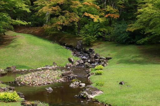 毛越寺 毛越寺 毛越寺,遣水,浄土庭園の写真素材