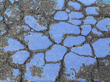 ブルーカラー路面テクスチャー ブルーカラー,路面,綺麗亀裂の写真素材
