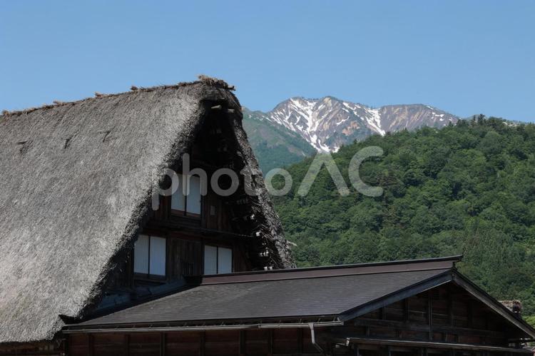 合掌造り 合掌造り,風景,茅葺き屋根の写真素材
