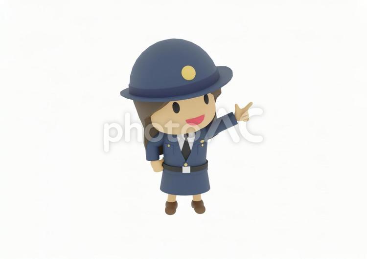 指さし右方向に案内する警察警官 婦警 婦警,警察官,パトカーの写真素材