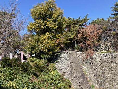 久留米城跡・石垣 久留米城,篠山神社,福岡県久留米市の写真素材