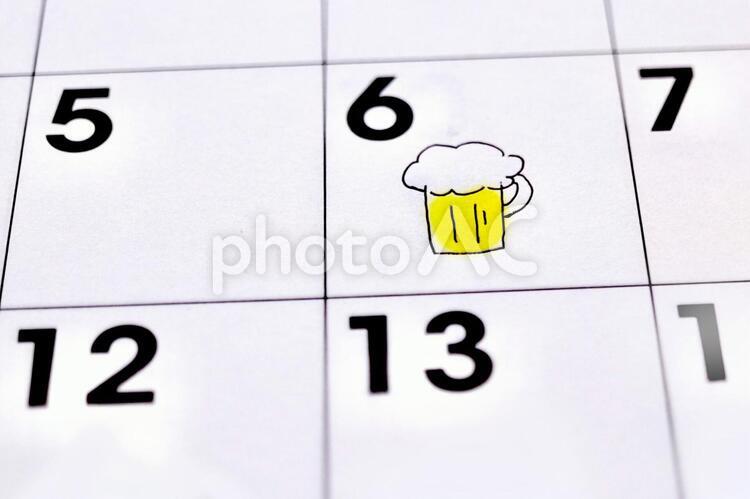 飲み会の予定 飲み会,飲食,カレンダーの写真素材