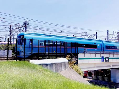 ロマンスカー ロマンスカー ロマンスカー,青いロマンスカー,mse60000形の写真素材