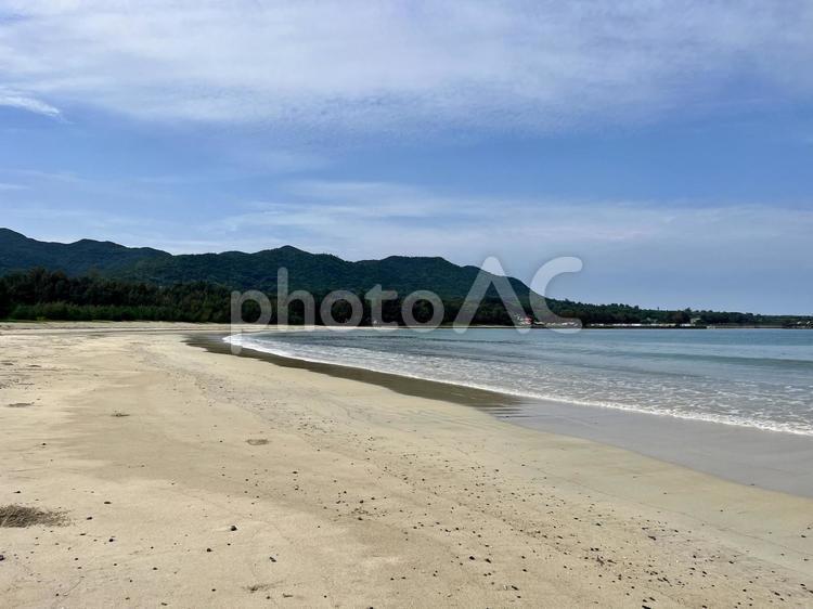 南の島の浜辺の風景3 南国,海,空の写真素材