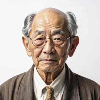 お年寄りの男性　AI生成画像 の写真