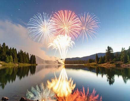 静寂を彩る花火 静寂を彩る花火の写真