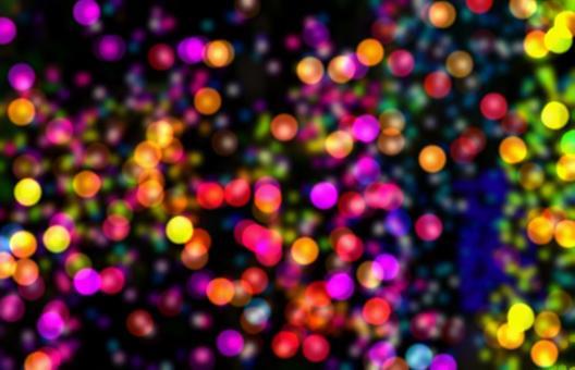 カラフルイルミ玉ボケ背景 イルミネーション,玉ボケ,背景素材の写真素材