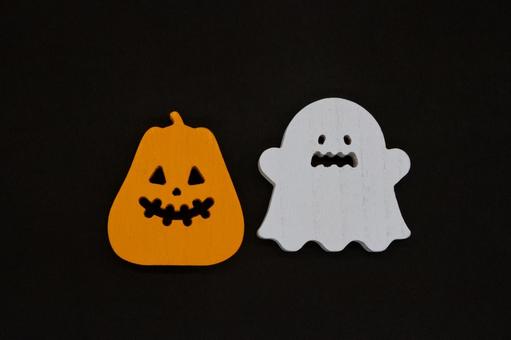 ハロウィン　ジャックオランタンとお化け ハロウィン,秋,かわいいの写真素材