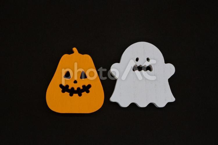 ハロウィン　ジャックオランタンとお化け ハロウィン,秋,かわいいの写真素材