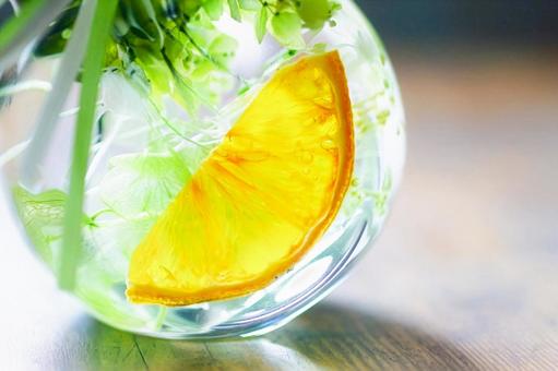 ハーバリウム　オレンジ アップ ハーバリウム,オレンジ,ドライフルーツの写真素材