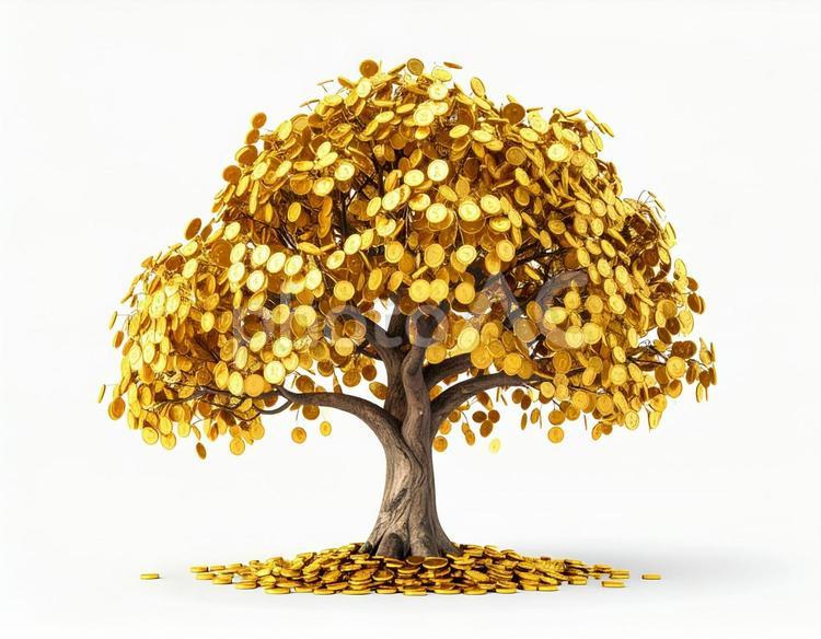 金の成る木　コイン お金,コイン,スピリチュアルの写真素材