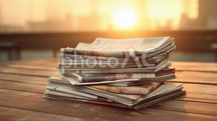 新聞紙 新聞紙,束,ジャーナルの写真素材