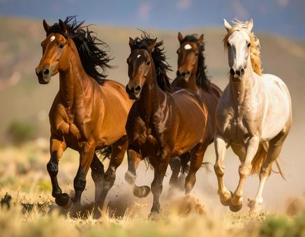 野生の馬 野生の馬の写真