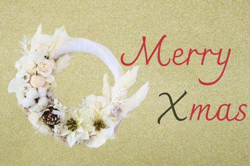クリスマスリース(左寄り) クリスマスリース(左寄り) クリスマス,ホワイトクリスマス,クリスマスリースの写真素材