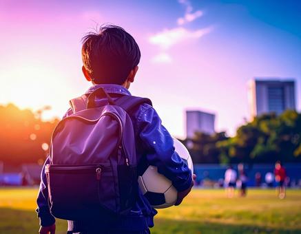 サッカー少年の写真