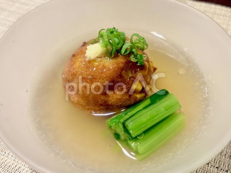 コーン入りの揚げ海老しんじょのあんかけ 海老しんじょう,えびしんじょ,小鉢の写真素材