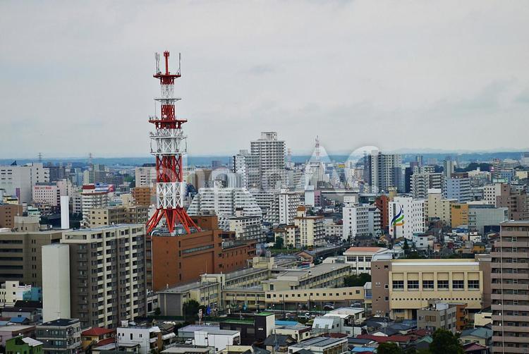 宇都宮市役所から望む市街地風景 宇都宮市役所,nhk,電波塔の写真素材