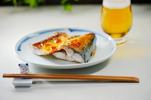 焼さば 焼さば 塩サバ,食卓,食事の写真素材