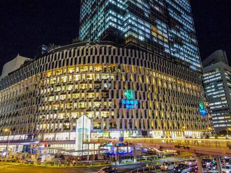 【大阪府】大阪市・阪神梅田本店 阪神梅田本店,大阪駅,夜景の写真素材
