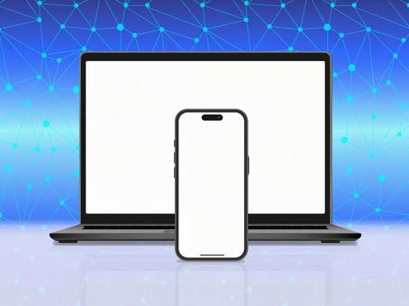 スマホとパソコンでインターネット 2 スマホとパソコンでインターネット 2 光,パソコン,ノートパソコンの写真素材